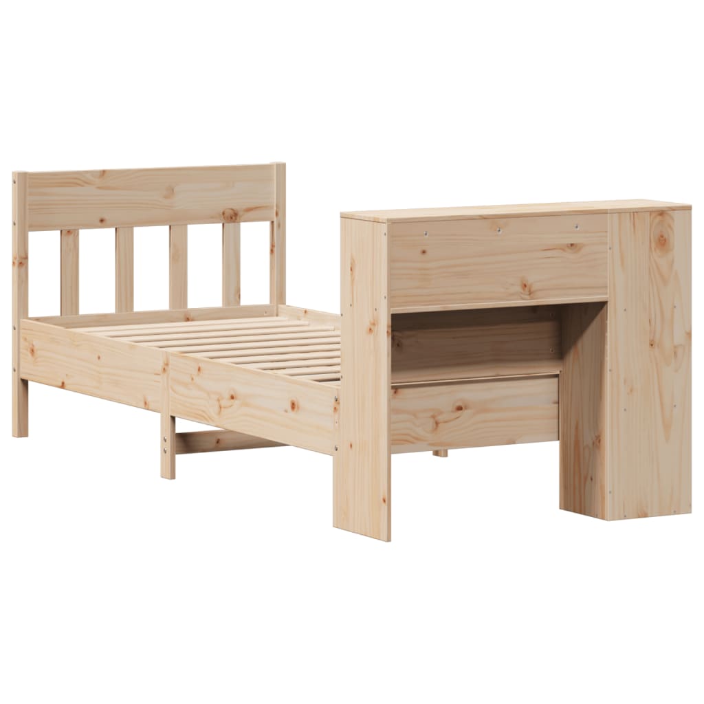 Letto Libreria senza Materasso 90x190 cm Legno Massello Pino - homemem39