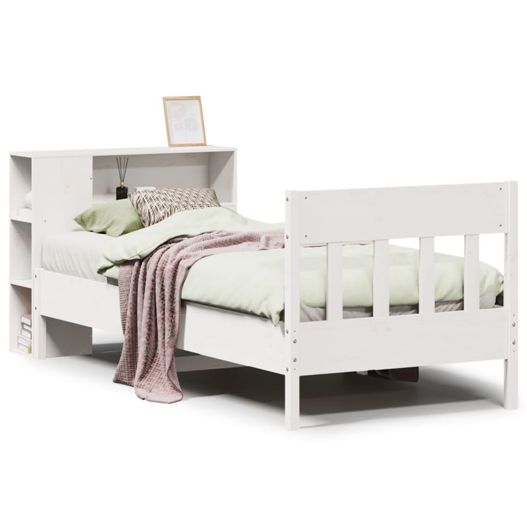 Letto con Libreria senza Materasso 75x190 cm in Legno Pino - homemem39