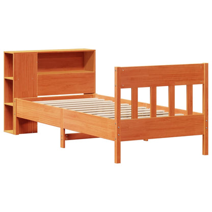 Letto Libreria senza Materasso Marrone Cera 75x190 cm in Pino - homemem39