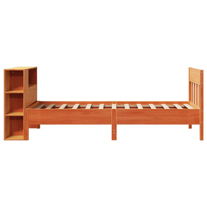 Letto Libreria senza Materasso Marrone Cera 75x190 cm in Pino - homemem39
