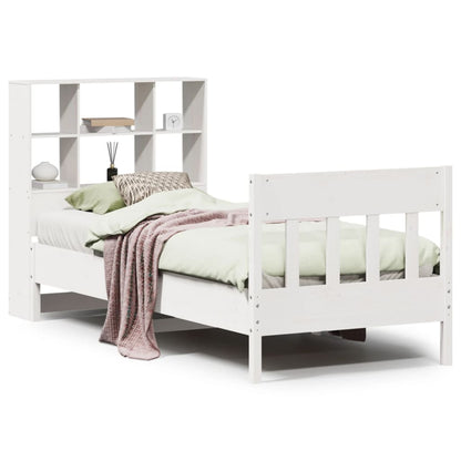 Letto senza Materasso Bianco 90x190 cm in Legno Massello Pino
