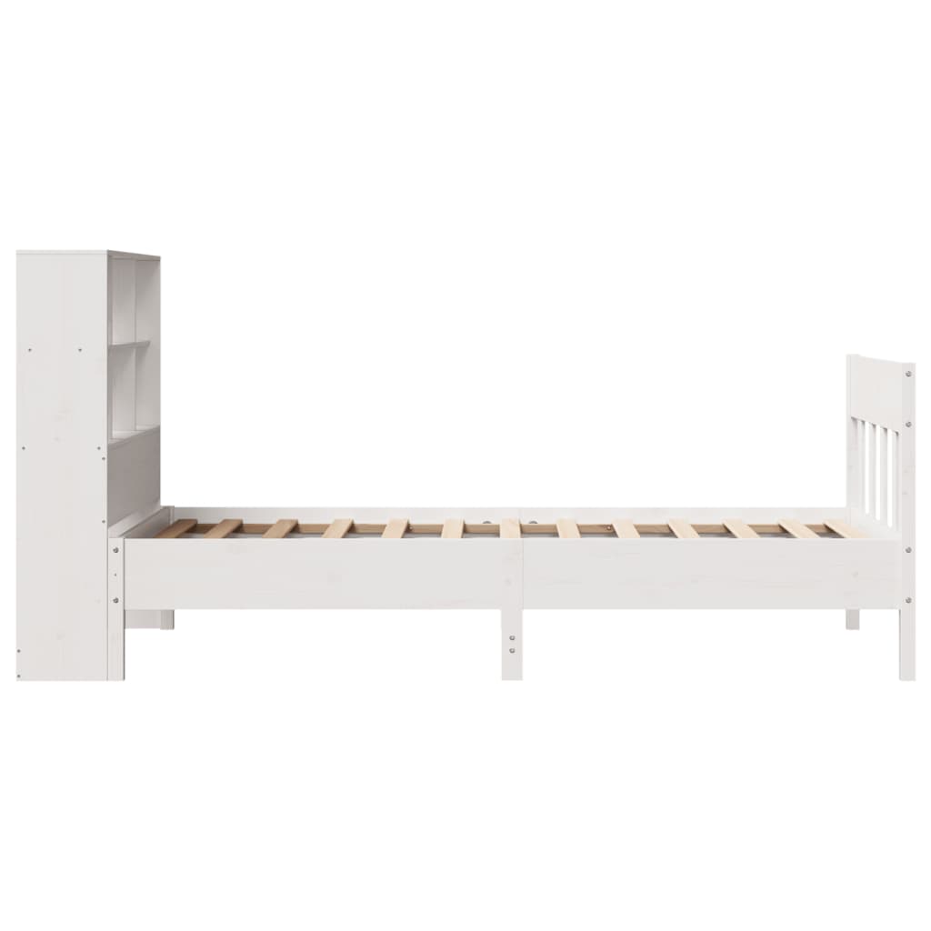 Letto senza Materasso Bianco 90x190 cm in Legno Massello Pino