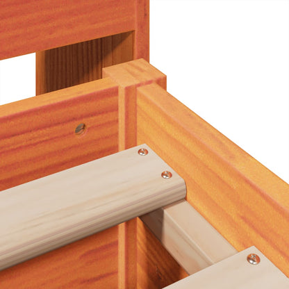 Giroletto senza Materasso Marrone Cera 150x200 cm Legno di Pino - homemem39