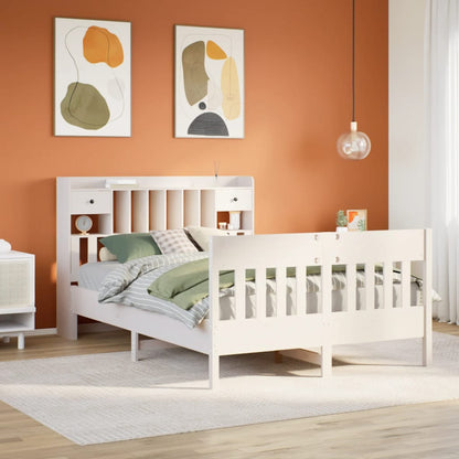 Giroletto senza Materasso Bianco 140x200 cm Legno Massello Pino - homemem39