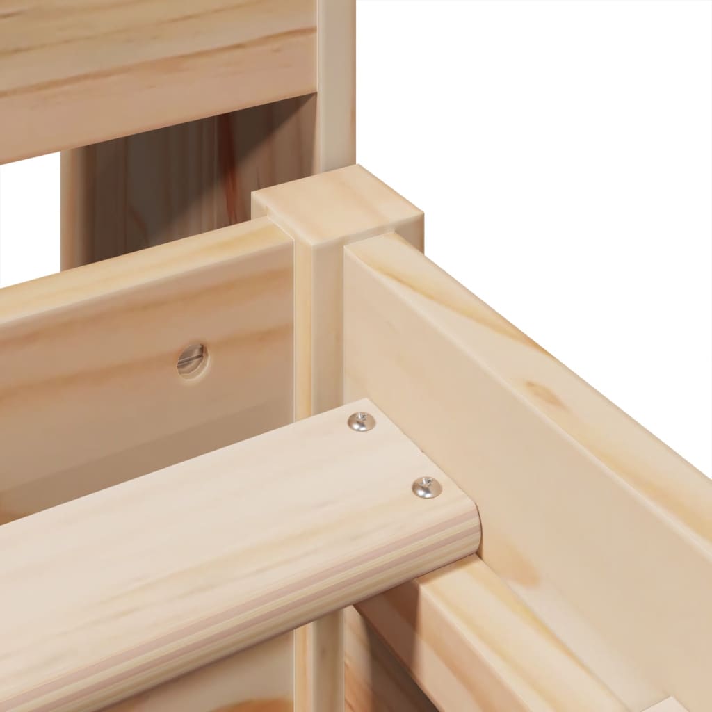 Letto senza Materasso 135x190 cm in Legno Massello di Pino - homemem39