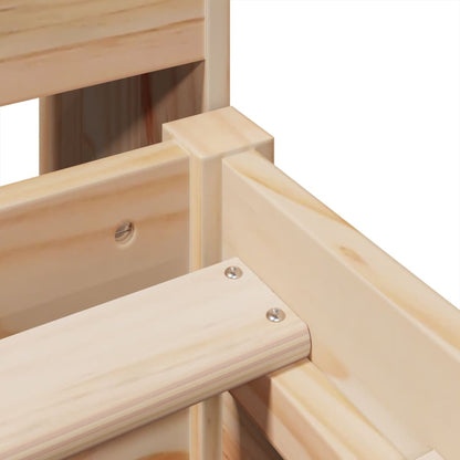 Letto senza Materasso 135x190 cm in Legno Massello di Pino - homemem39