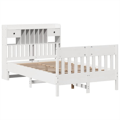 Letto senza Materasso Bianco 135x190 cm Legno Massello di Pino - homemem39