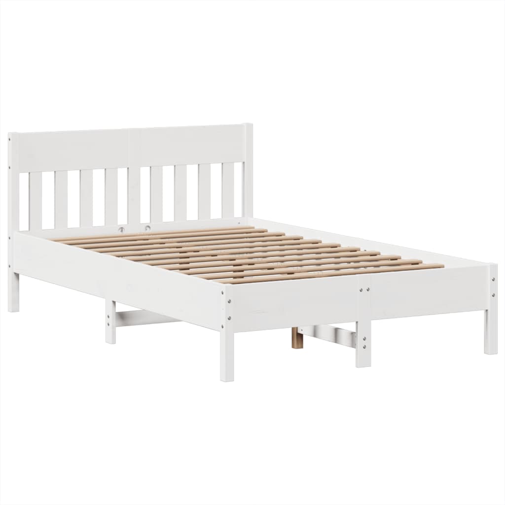 Letto senza Materasso Bianco 135x190 cm Legno Massello di Pino - homemem39