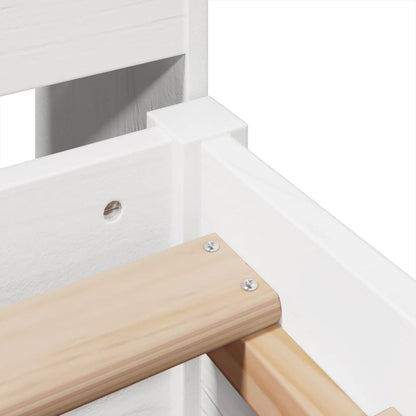 Letto senza Materasso Bianco 135x190 cm Legno Massello di Pino - homemem39