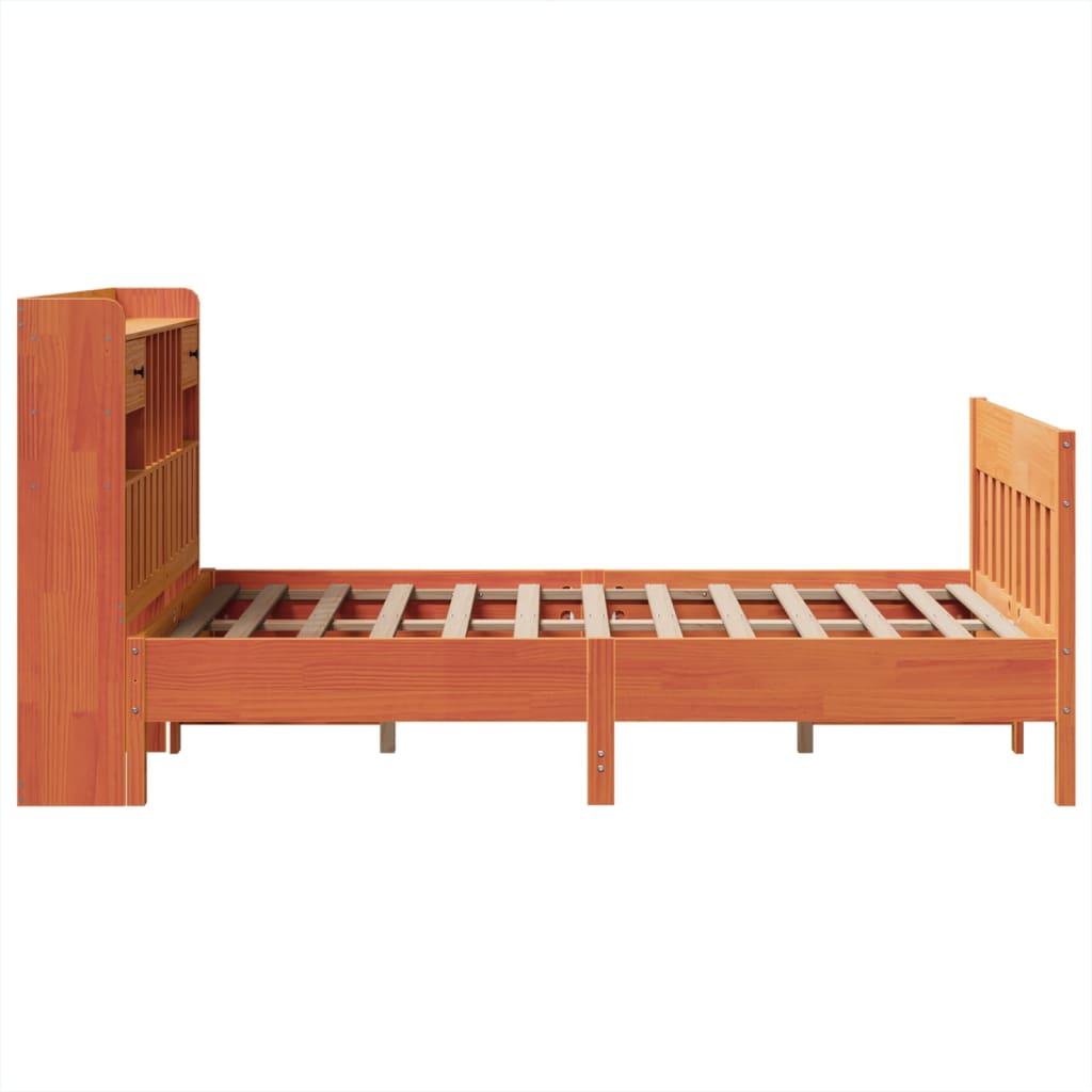 Letto senza Materasso Marrone Cera 135x190 cm in Legno di Pino - homemem39