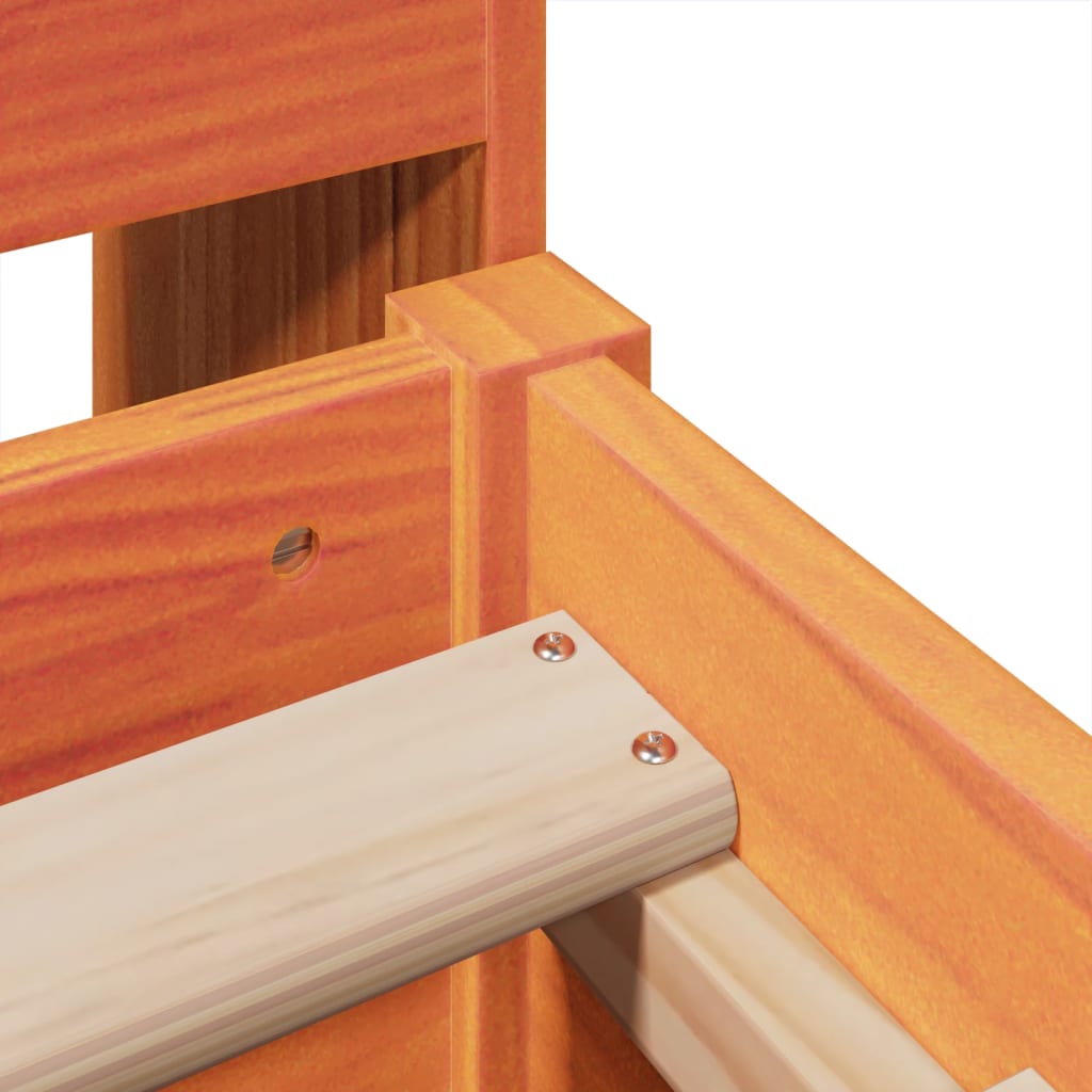 Letto senza Materasso Marrone Cera 135x190 cm in Legno di Pino - homemem39