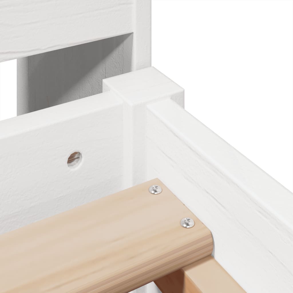 Giroletto senza Materasso Bianco 75x190 Legno Massello di Pino - homemem39