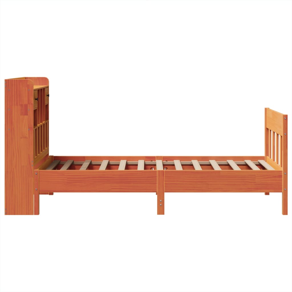 Letto senza Materasso Marrone Cera 75x190 cm in Legno di Pino - homemem39