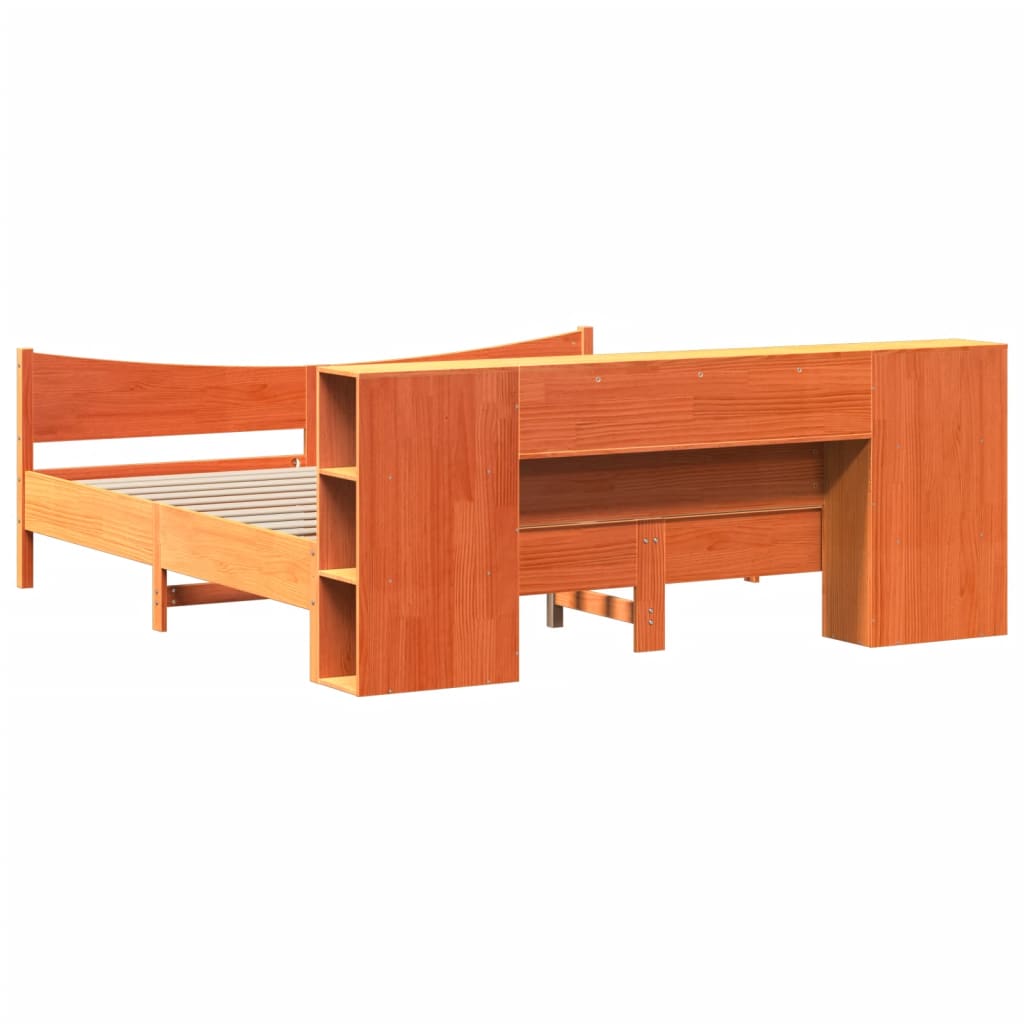 Giroletto senza Materasso Marrone Cera 200x200 cm Legno di Pino - homemem39