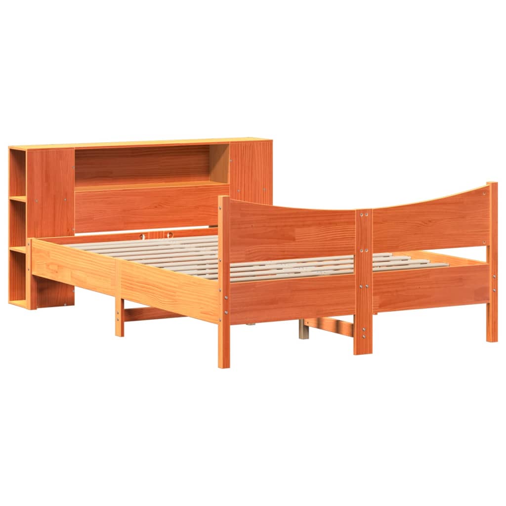 Giroletto senza Materasso Marrone Cera 150x200 cm Legno di Pino | homemem39