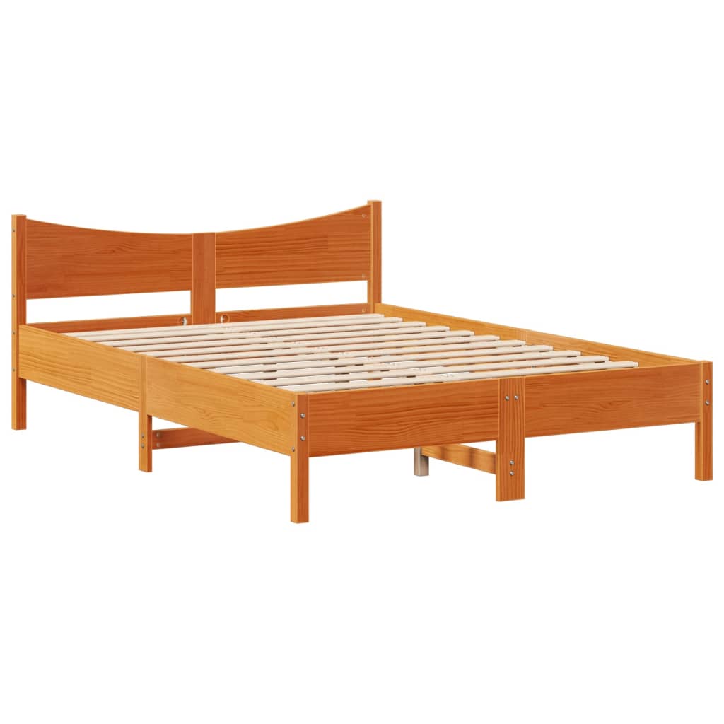 Giroletto senza Materasso Marrone Cera 150x200 cm Legno di Pino | homemem39