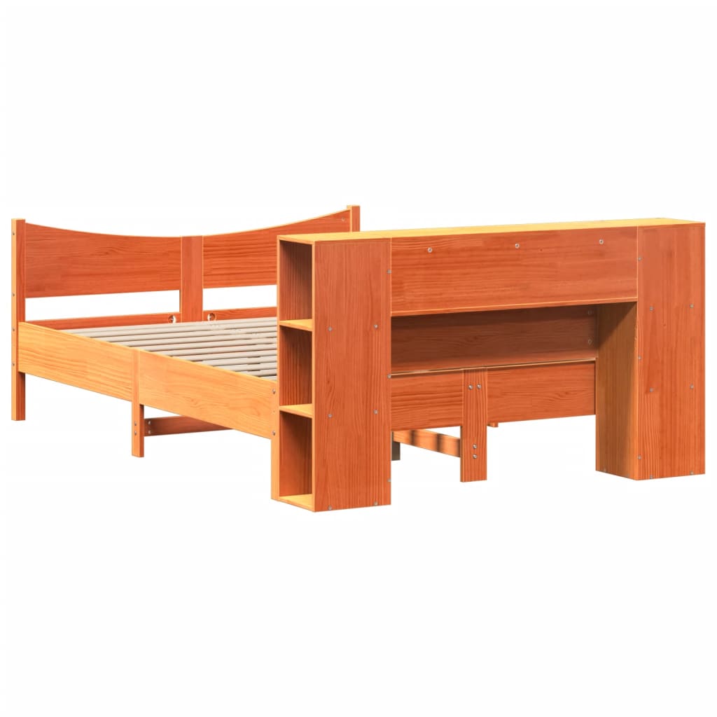 Giroletto senza Materasso Marrone Cera 150x200 cm Legno di Pino | homemem39