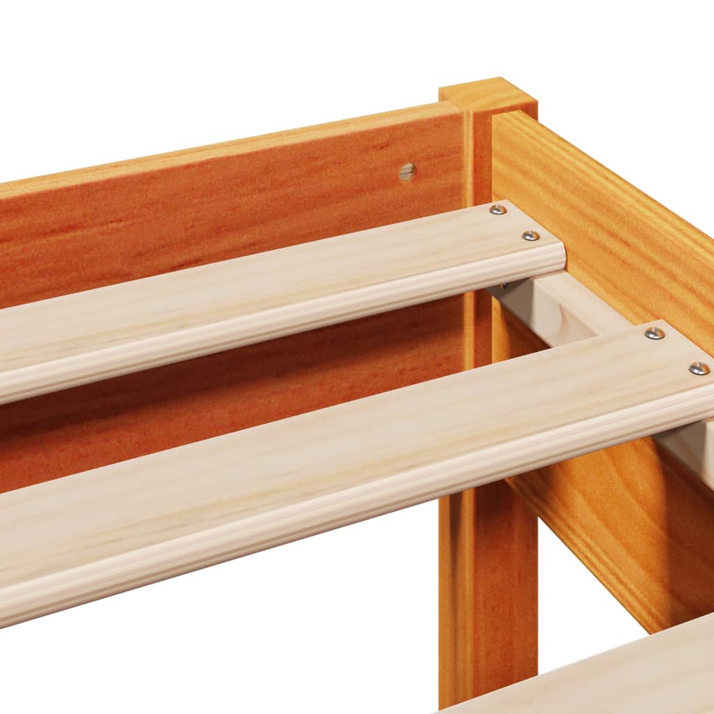 Giroletto senza Materasso Marrone Cera 150x200 cm Legno di Pino | homemem39
