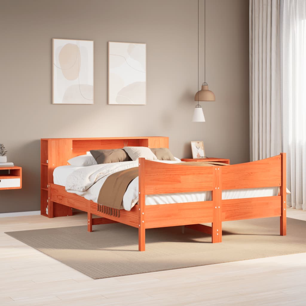 Giroletto senza Materasso Marrone Cera 150x200 cm Legno di Pino | homemem39