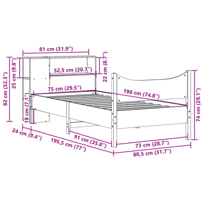Giroletto senza Materasso Bianco 75x190 Legno Massello di Pino | homemem39