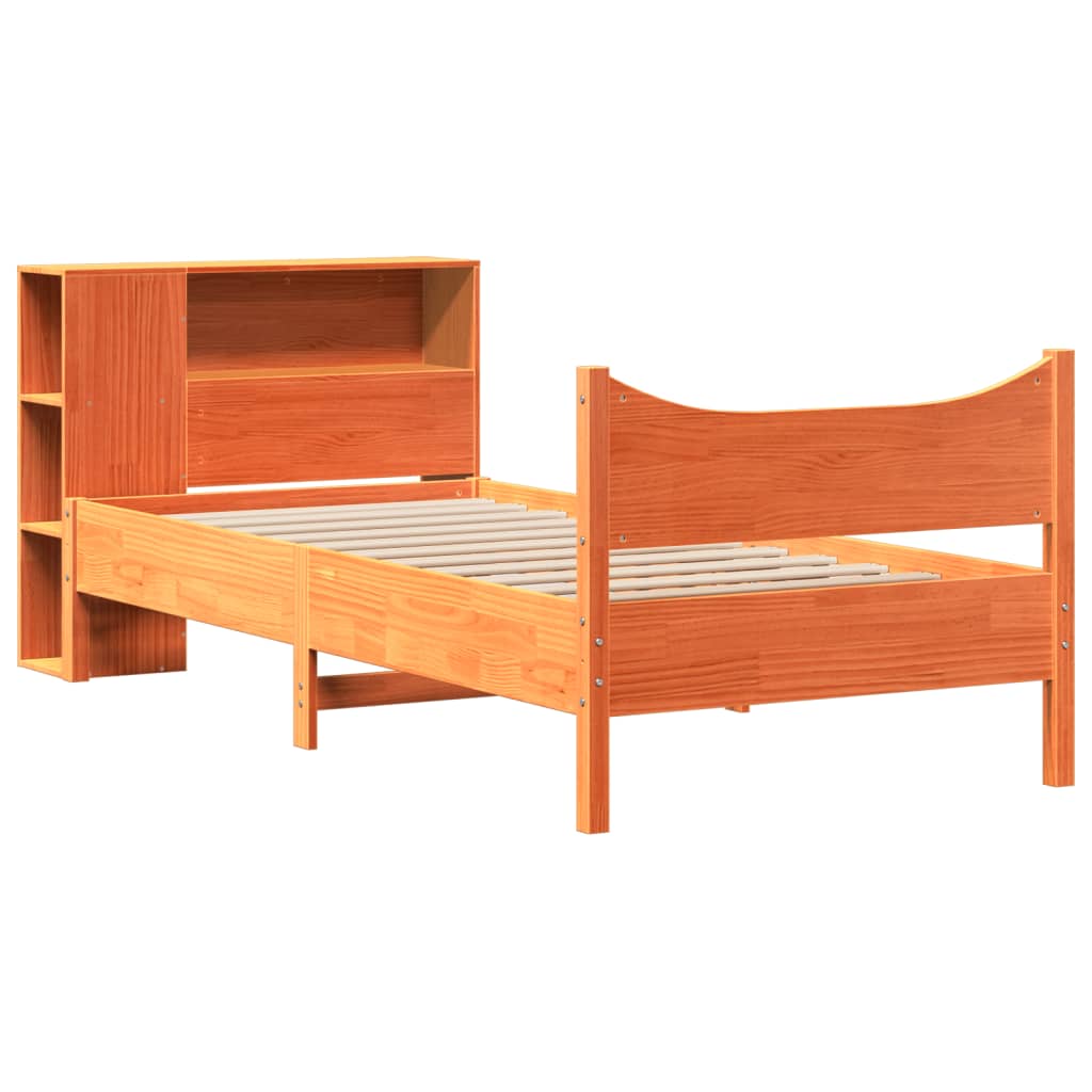 Letto senza Materasso Marrone Cera 75x190 cm in Legno di Pino - homemem39