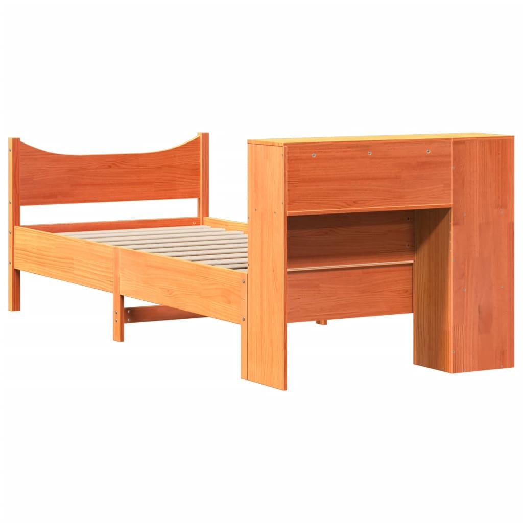 Letto senza Materasso Marrone Cera 75x190 cm in Legno di Pino - homemem39