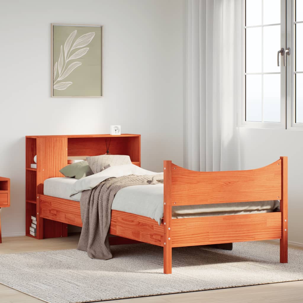 Letto senza Materasso Marrone Cera 75x190 cm in Legno di Pino - homemem39