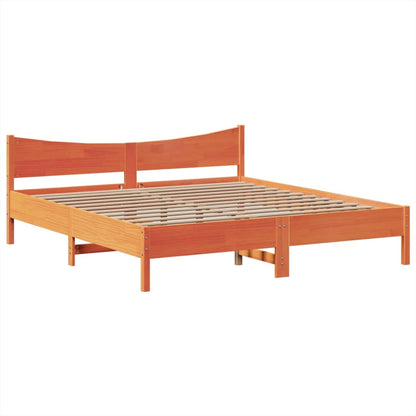 Giroletto senza Materasso Marrone Cera 200x200 cm Legno di Pino - homemem39