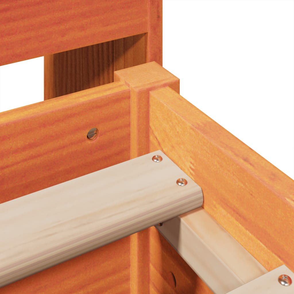 Giroletto senza Materasso Marrone Cera 160x200 cm Legno di Pino - homemem39