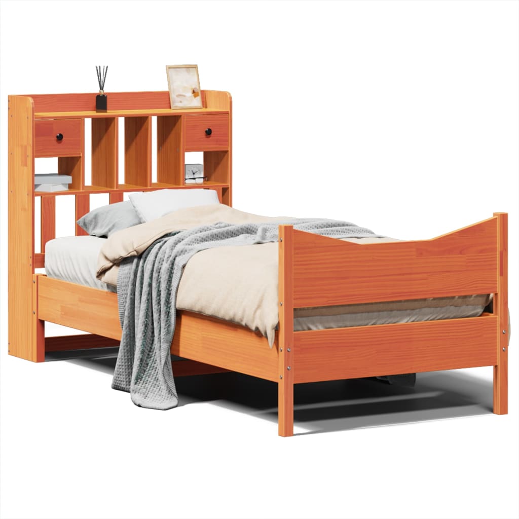 Giroletto senza Materasso Marrone Cera 100x200 cm Legno di Pino | homemem39