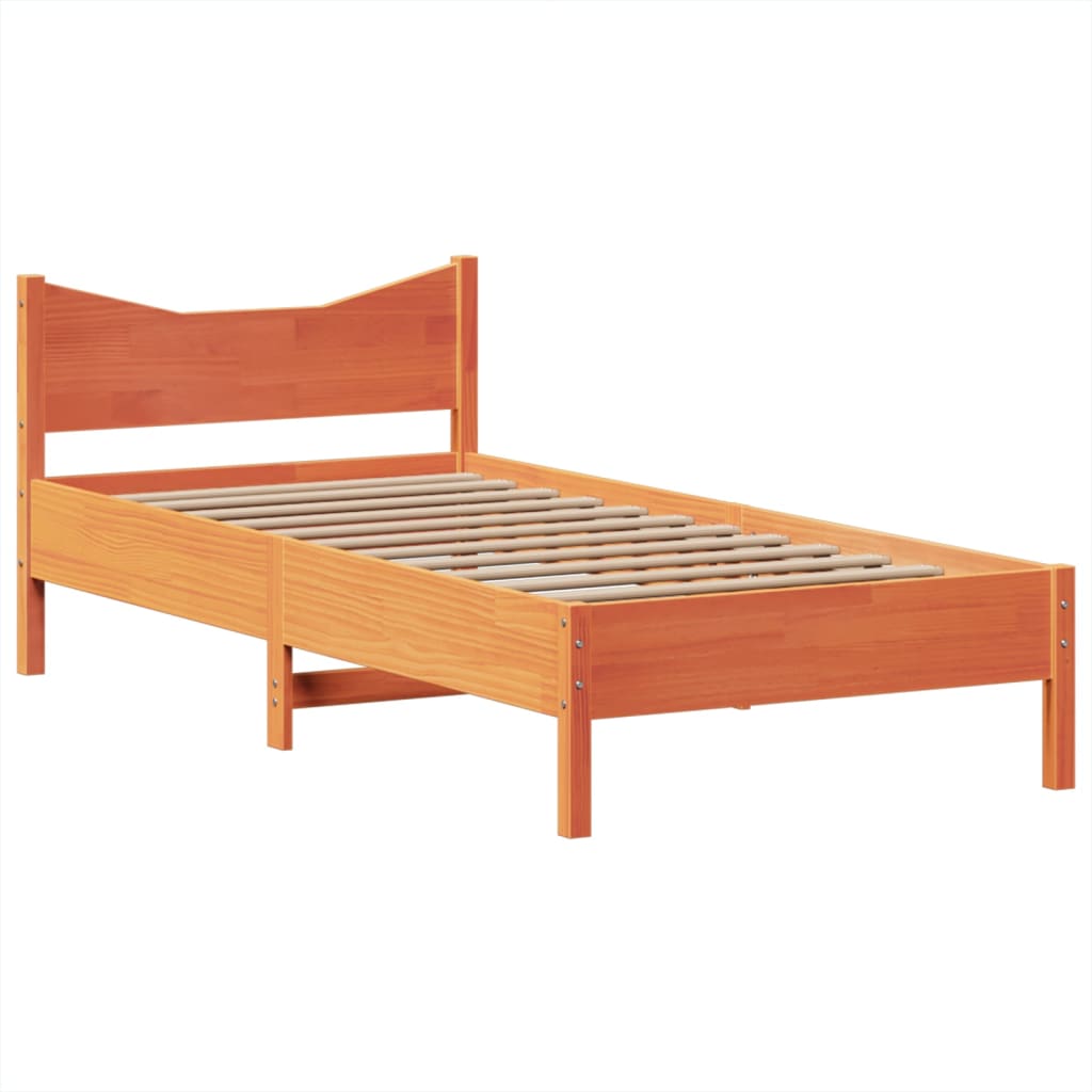 Giroletto senza Materasso Marrone Cera 100x200 cm Legno di Pino | homemem39