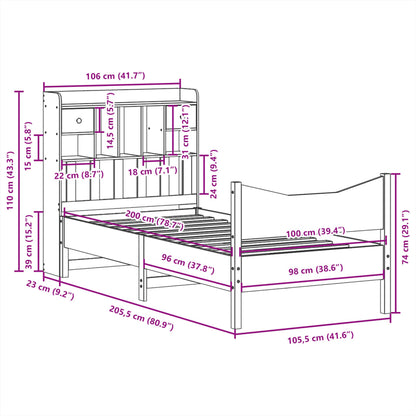 Giroletto senza Materasso Marrone Cera 100x200 cm Legno di Pino | homemem39