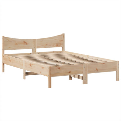 Letto senza Materasso 140x190 cm in Legno Massello di Pino - homemem39