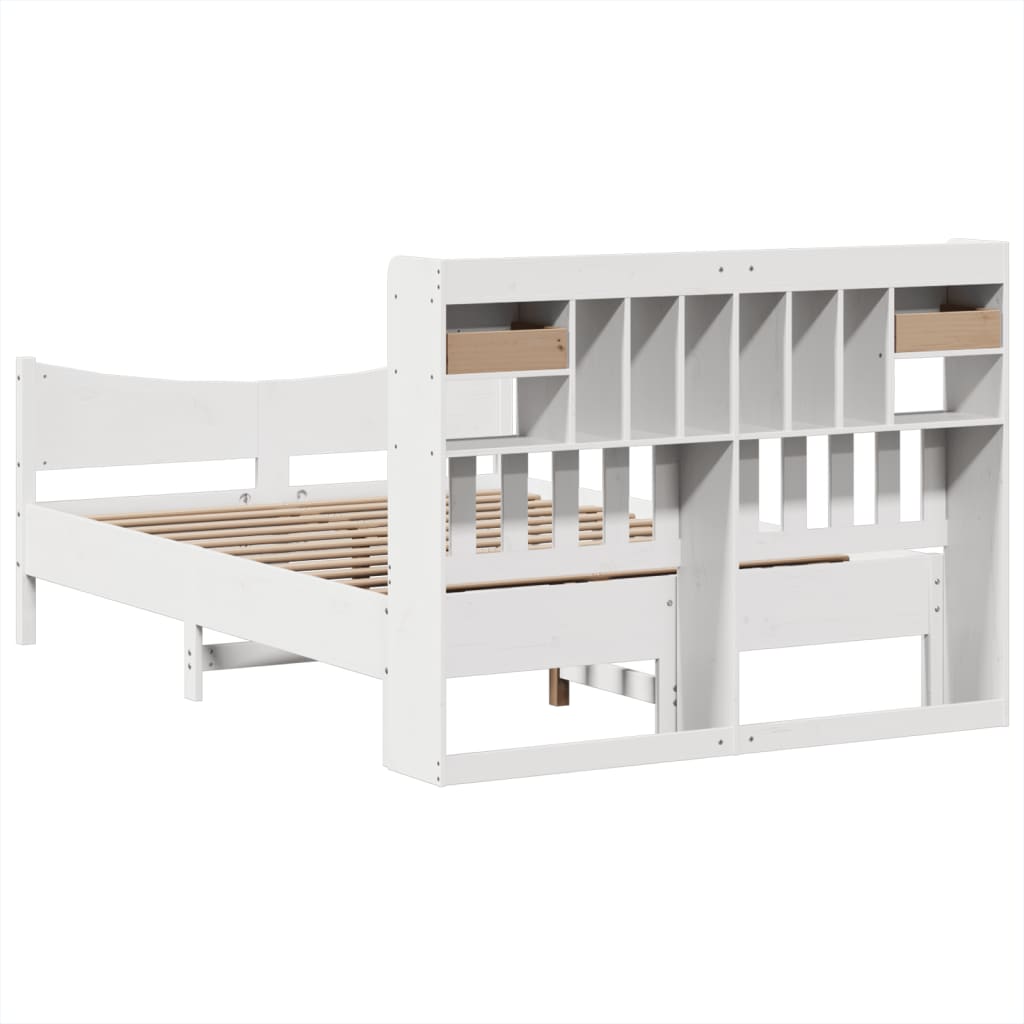 Letto senza Materasso Bianco 140x190 cm Legno Massello di Pino - homemem39