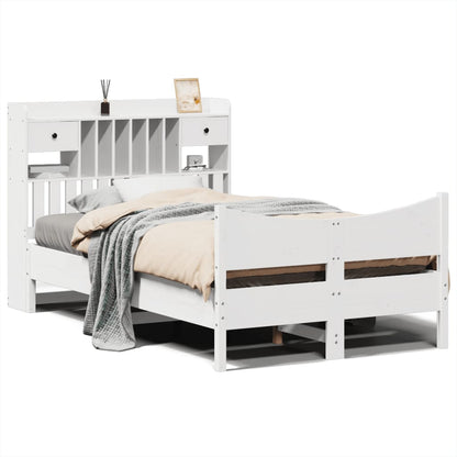 Letto senza Materasso Bianco 135x190 cm Legno Massello di Pino - homemem39