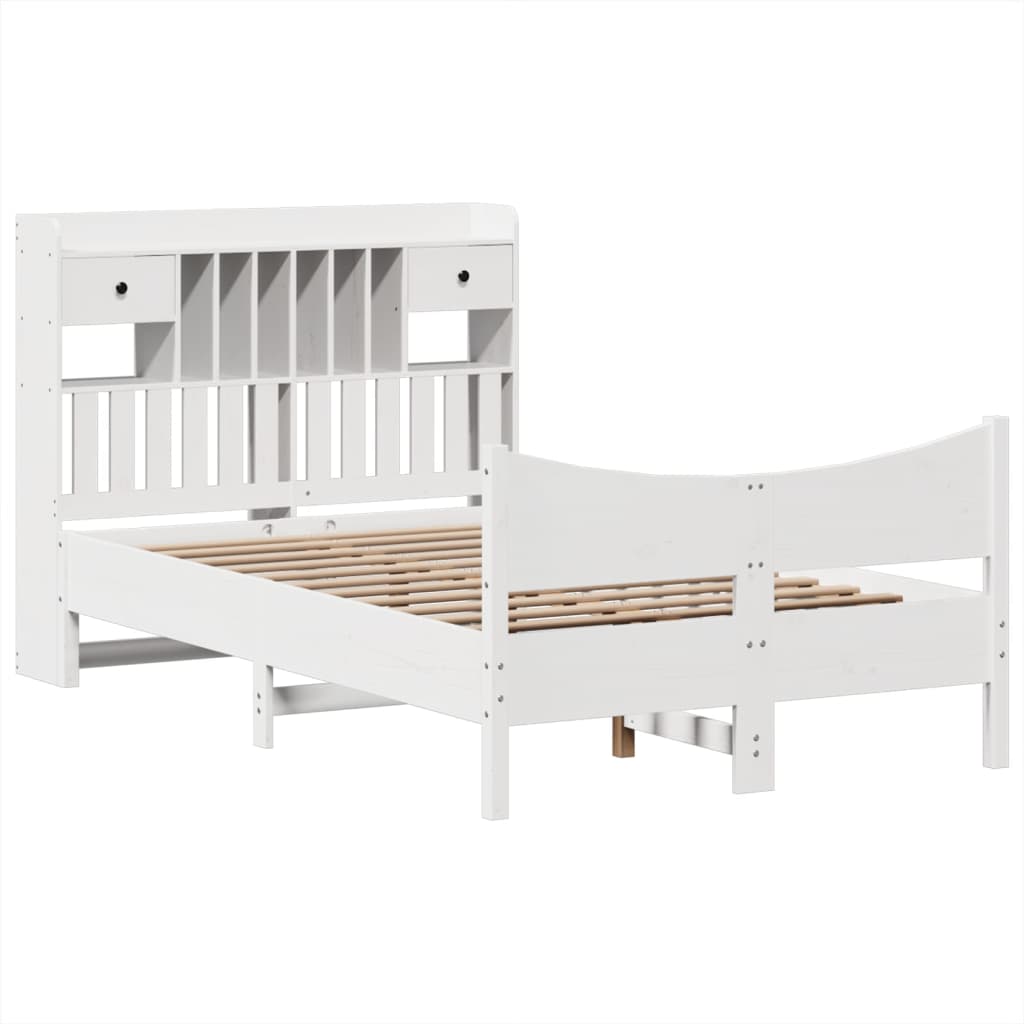 Letto senza Materasso Bianco 135x190 cm Legno Massello di Pino - homemem39