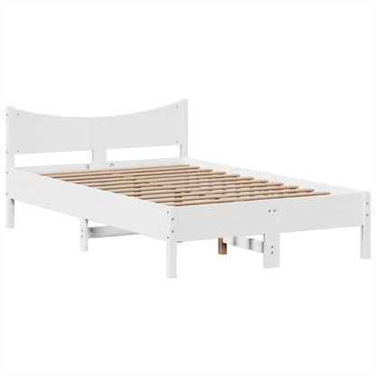 Letto senza Materasso Bianco 135x190 cm Legno Massello di Pino - homemem39