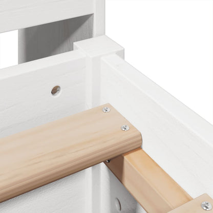 Letto senza Materasso Bianco 135x190 cm Legno Massello di Pino - homemem39