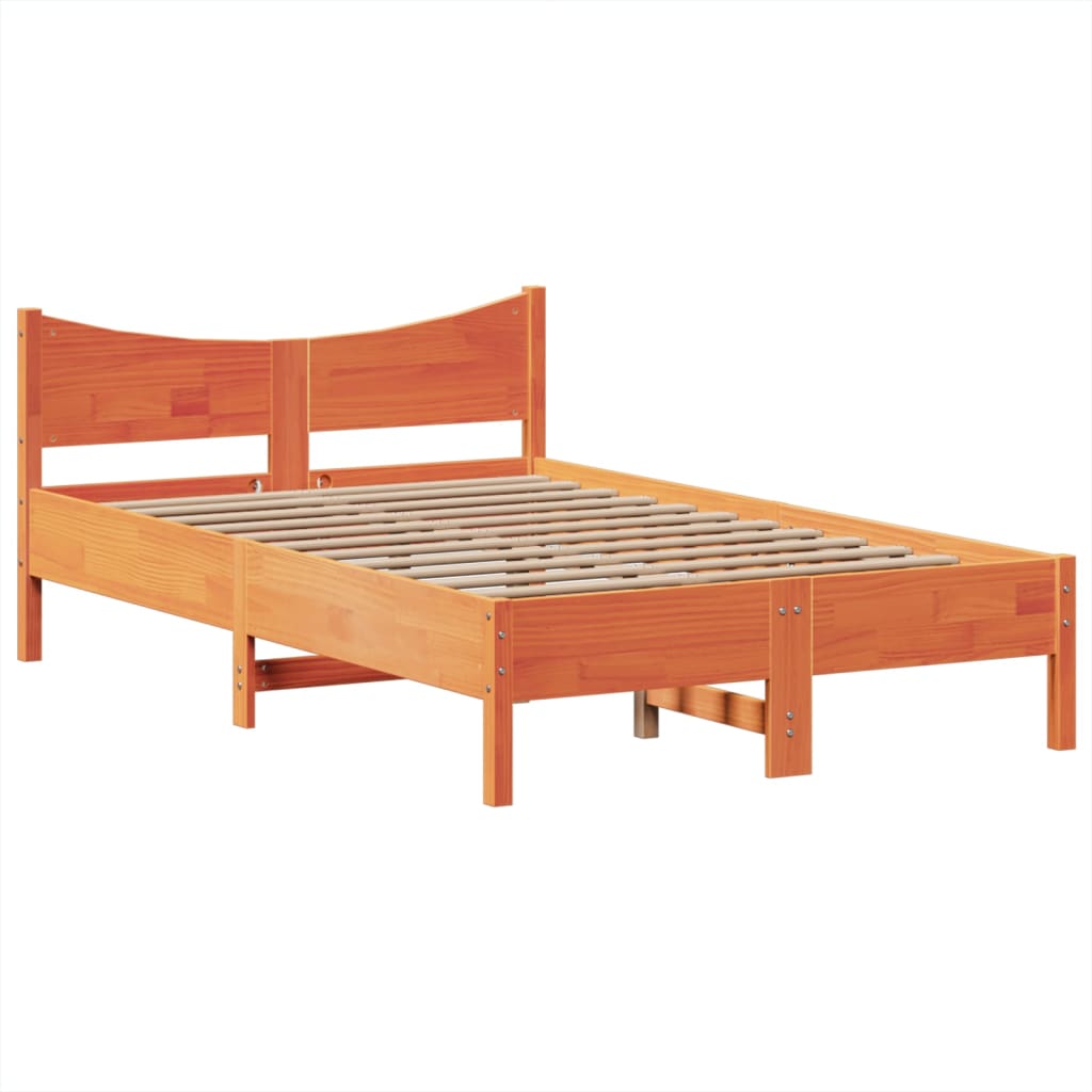 Letto senza Materasso Marrone Cera 135x190 cm in Legno di Pino - homemem39