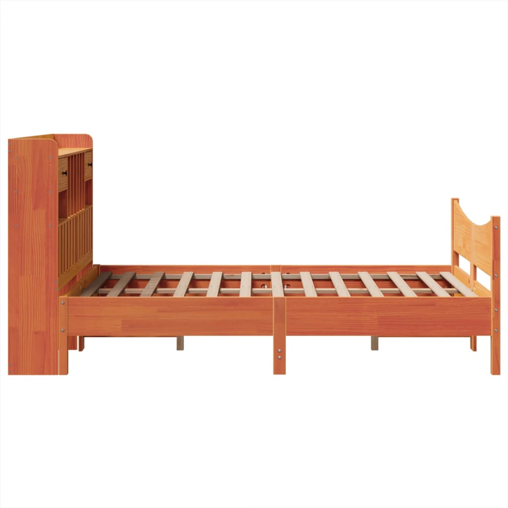 Letto senza Materasso Marrone Cera 135x190 cm in Legno di Pino - homemem39