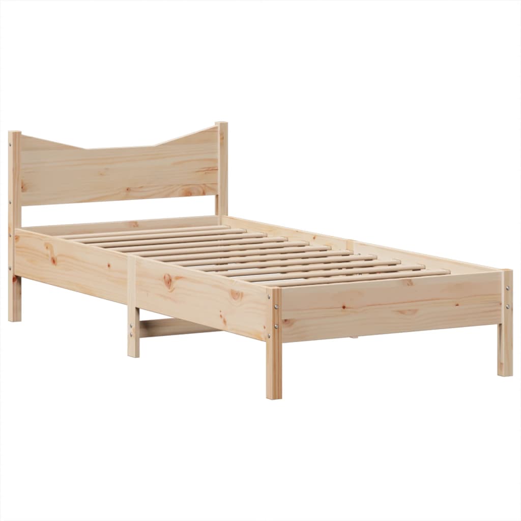 Letto senza Materasso 90x190 cm in Legno Massello di Pino - homemem39