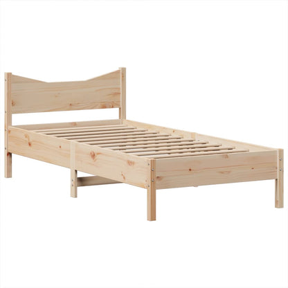 Letto senza Materasso 90x190 cm in Legno Massello di Pino - homemem39