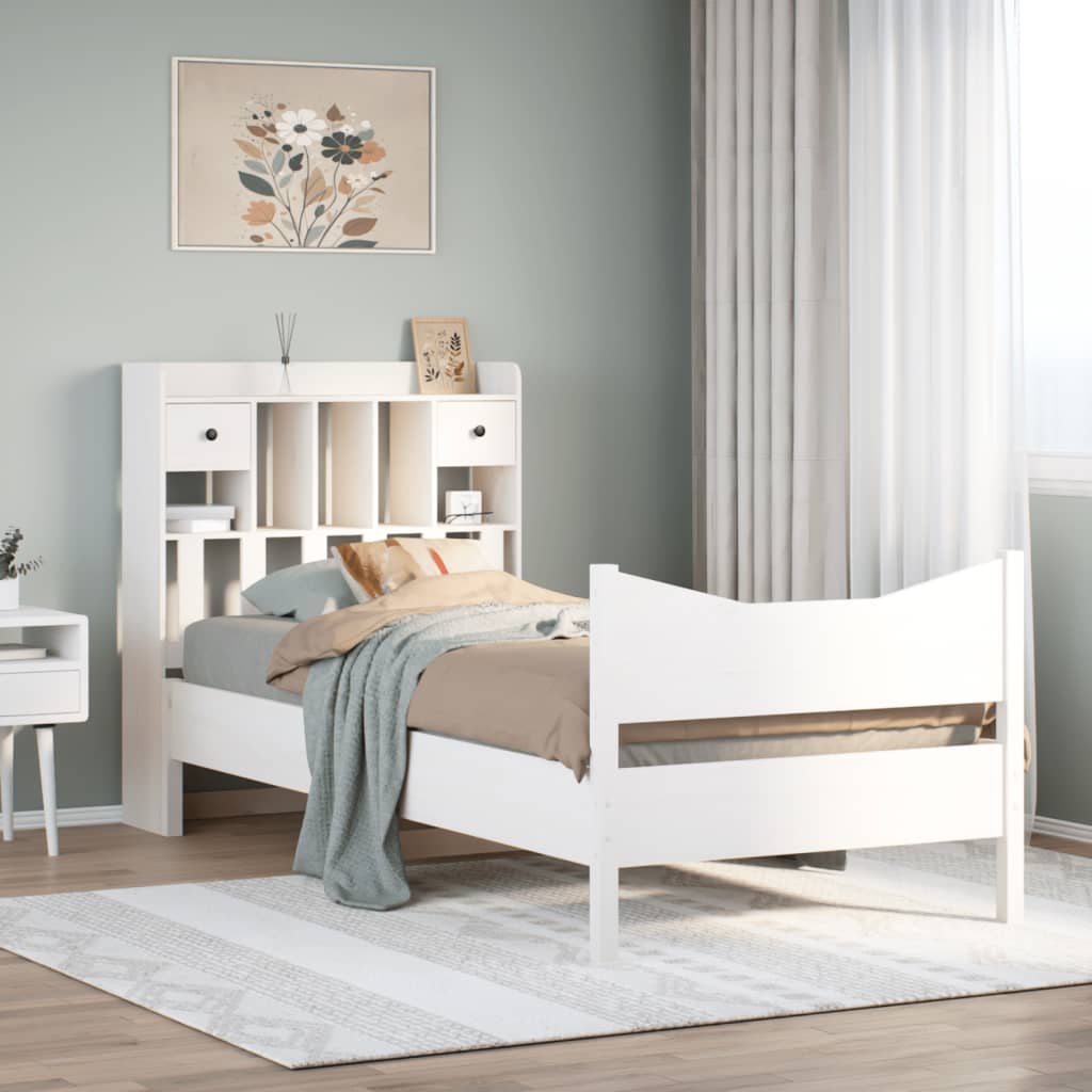 Giroletto senza Materasso Bianco 75x190 Legno Massello di Pino | homemem39