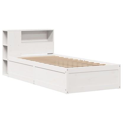 Letto senza Materasso Bianco 90x190 cm in Legno Massello Pino