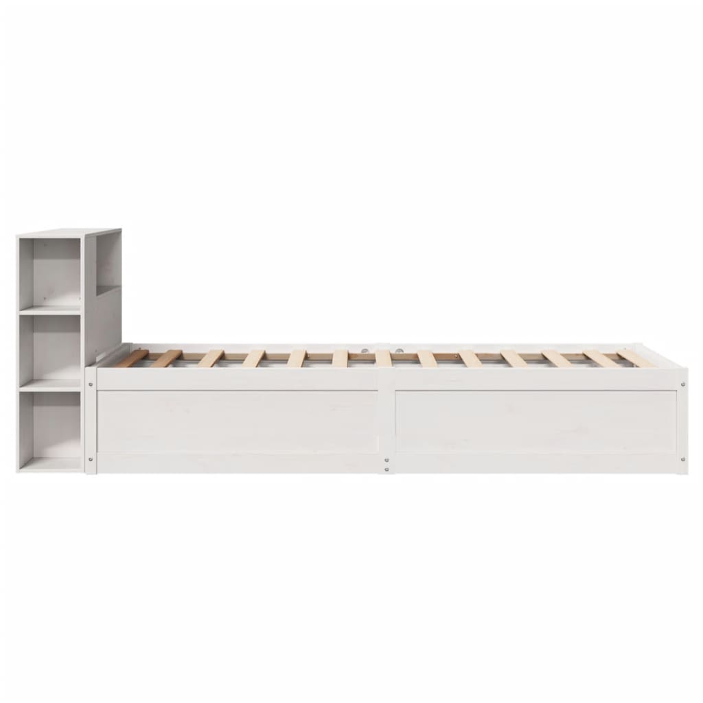 Letto senza Materasso Bianco 90x190 cm in Legno Massello Pino