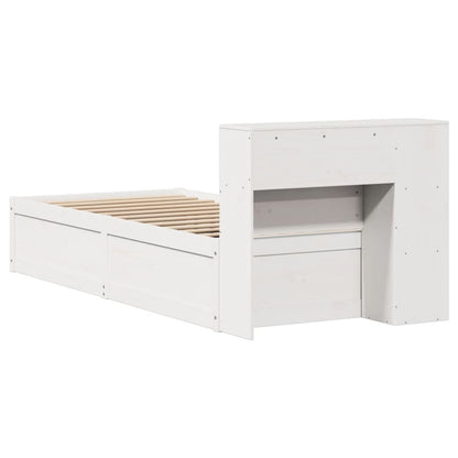 Letto senza Materasso Bianco 90x190 cm in Legno Massello Pino