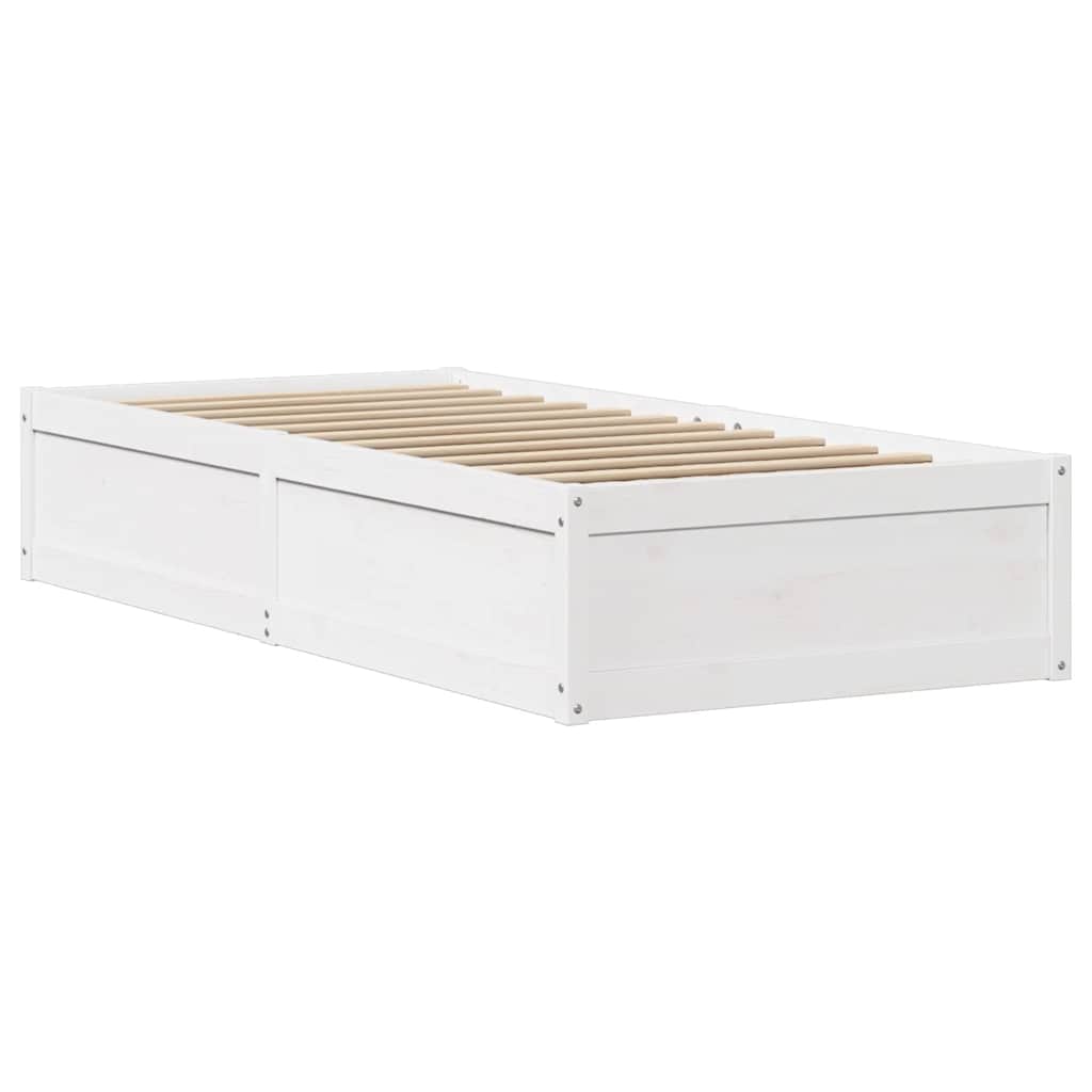 Giroletto senza Materasso Bianco 75x190 Legno Massello di Pino