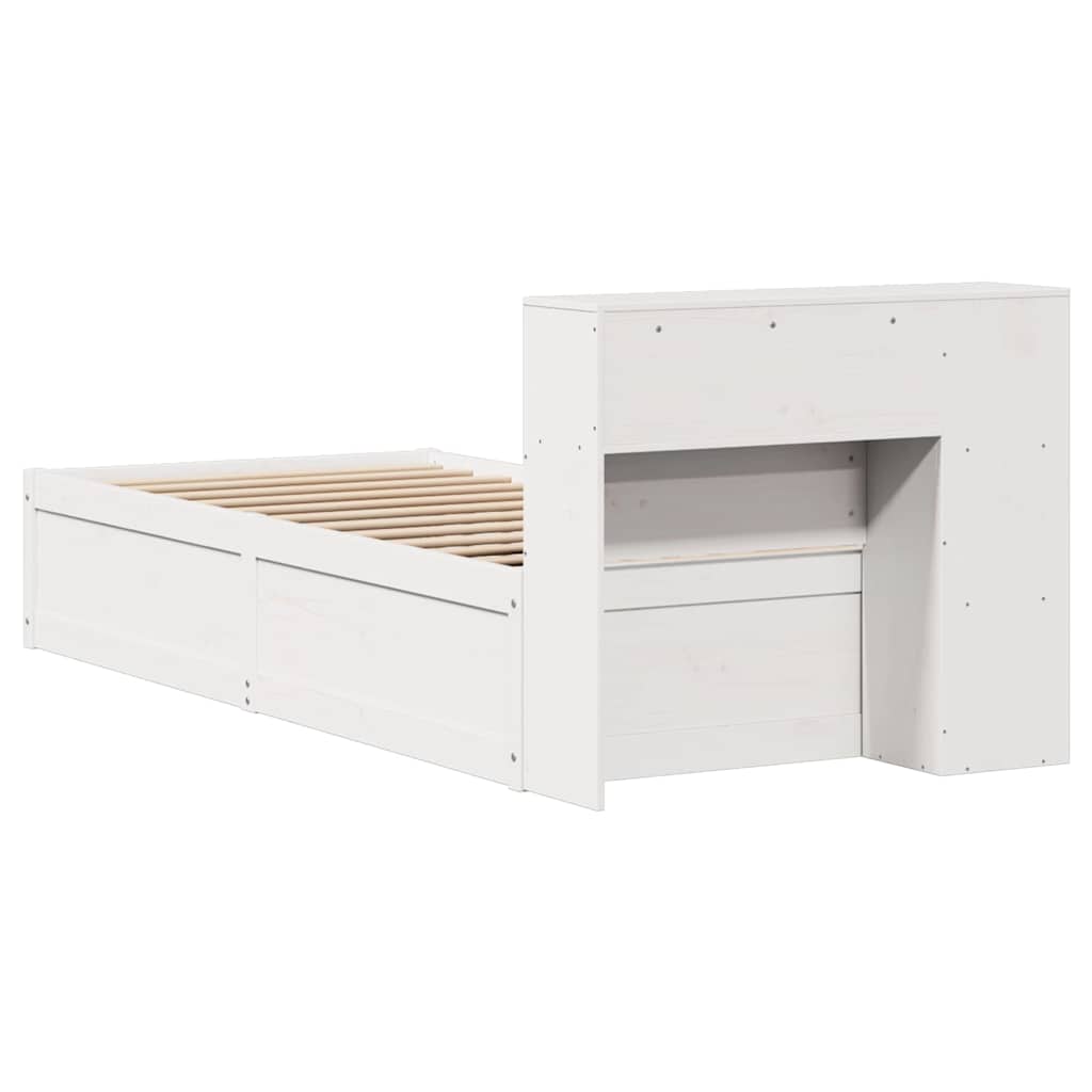 Giroletto senza Materasso Bianco 75x190 Legno Massello di Pino