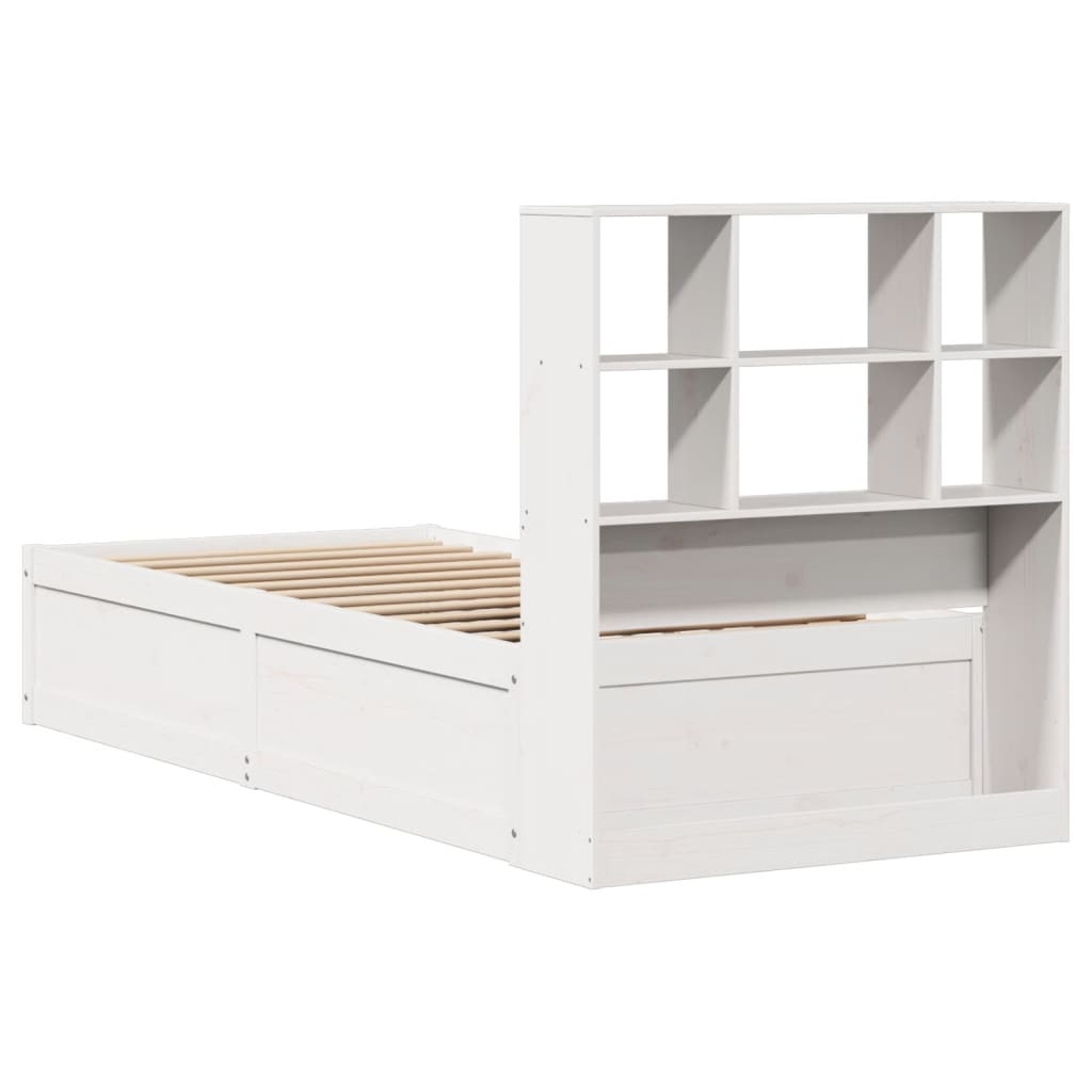 Letto senza Materasso Bianco 90x190 cm in Legno Massello Pino
