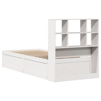 Letto senza Materasso Bianco 90x190 cm in Legno Massello Pino